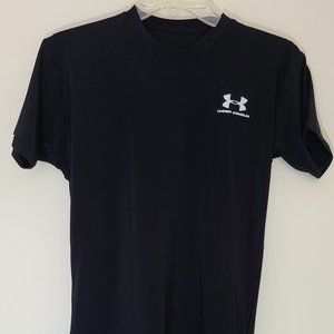 NWT Under Armour Heat Gear Short Sleeve Compression Black T-Shirt Size Large